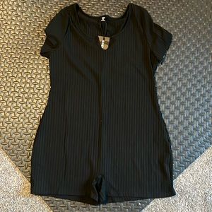 SHEIN 1x Ribbed Black Romper